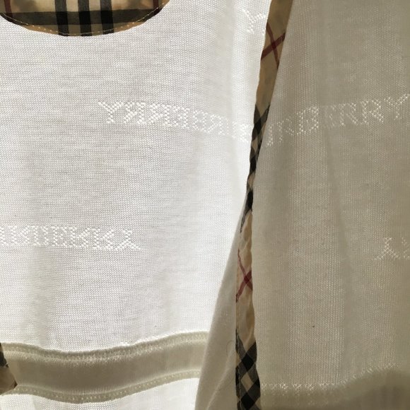 BURBERRY White Nova Check lined Wrap Shirt Size 3 - Picture 4 of 7